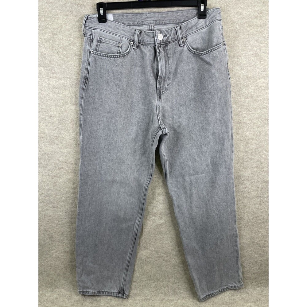 H&M Mens Loose Fit Jeans 34x32 Gray Wash Denim Relaxed Baggy